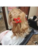 ★hair&makeR★ハートリボン編み込みハーフアップ