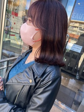 ナンバー リコ 名駅 ジャム 名古屋(N° rico JAM) 顔まわり似合わせカット 外ハネ ラベンダーベージュ カシス