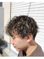 リレーションメンズヘアー(RELATION MEN'S HAIR) 波巻きパーマ×メッシュカラー/ベリーショート/カルマパーマ