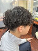 刈り上げマッシュ×波巻きスパイラルパーマ