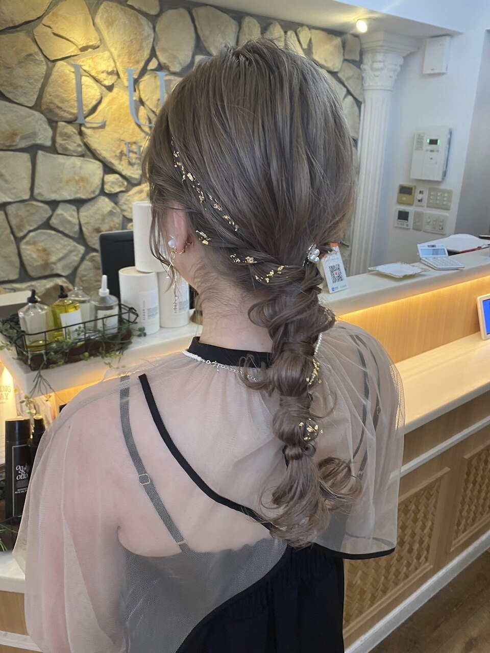 編みおろしアレンジ/結婚式アレンジ/江坂ヘアセット：L181294035