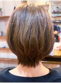 透明感カラー★20代30代ハイライトアッシュベージュ小顔ショート