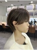 大人ラフウェーブ20代30代40代ボブブラウンスウィングショート