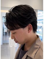 オーシャントーキョー 仙台(OCEAN TOKYO)&nbsp;シースルーセンターパート韓国マッシュ黒髪刈り上げツーブロック