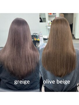 ガルボヘアー 桟橋店(garbo hair) ベージュ グレージュ オリーブベージュ ダブルカラー