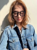 ミンクス 原宿店(MINX)&nbsp;【MINX】くびれヘアアプリコットオレンジハイライトカラー表参道