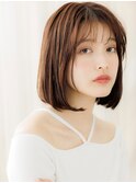 姫カット艶感エアーストレート美髪ワンカールボブZ越谷30代40代