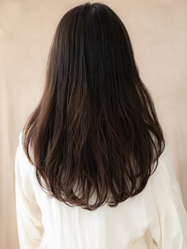 カバーヘア ブリス 川口(COVER HAIR bliss) 黒髪チャコールグレー小顔波巻きゆるふわロングY川口30代40代