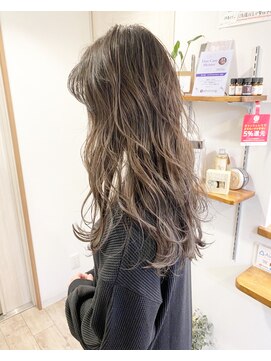 スモーキーベージュ/ダブルカラー/ハイライト/ブリーチ/レイヤー