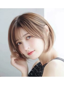 美容室9A ショートボブ×透明感グレージュ