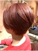 【UniQ・小笹】奥行きショート+ダブルカラー+炭酸泉+ピンク