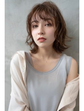 ケアリー 武蔵小杉(Carelly) 大人かわいい前髪セシルカットココアブラウンフリンジウェーブ