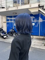 アソビ 表参道(ASOBI) パツっとボブ 外ハネ ネイビーブルー