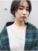 札幌ショート 大人かわいい黒髪ショートボブ 毛先パーマ