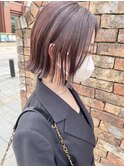 切りっぱなしボブ/ボルドーカラー
