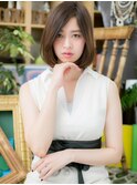 かきあげ前髪グレーベージュ大人ボブh3戸田公園20代30代40代