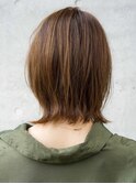 セミディくびれミディエアリーパーマハイトーンカラー大人女子