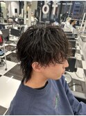 メンズパーマツイスパ波巻きスパイラルマッシュセンターパート