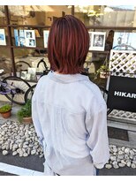 ヒカリス 東三国(HIKARIS) 笑顔溢れるレッドブラウン/赤髪/ナチュラルボブ