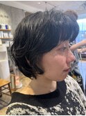 ショートボブ×ニュアンスパーマ