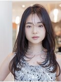 ロングレイヤー/20代30代大人かわいい/オリーブブラウン