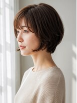 ２丁目３番地美容室&nbsp;大人女性に人気の艶ブラウンひし形ボブ