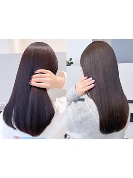 【瀧本さん】提案の縮毛矯正&髪質改善は柔らかな質感で巻き髪も楽しめる♪[レイヤーカット/酸性ストレート]