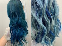 《ロングだからこそ映える、ブルー×アクアの透明感カラー》