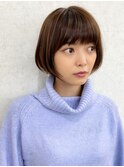 博多/髪質改善/艶感☆ベージュピンク×大人前下がりショート