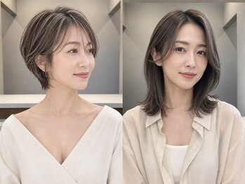 ネックス 表参道本店(nex)の写真/ハイライトとのブレンドで脱白髪染め[表参道駅/脱白髪染め/ハイライト/白髪ぼかし/髪質改善]