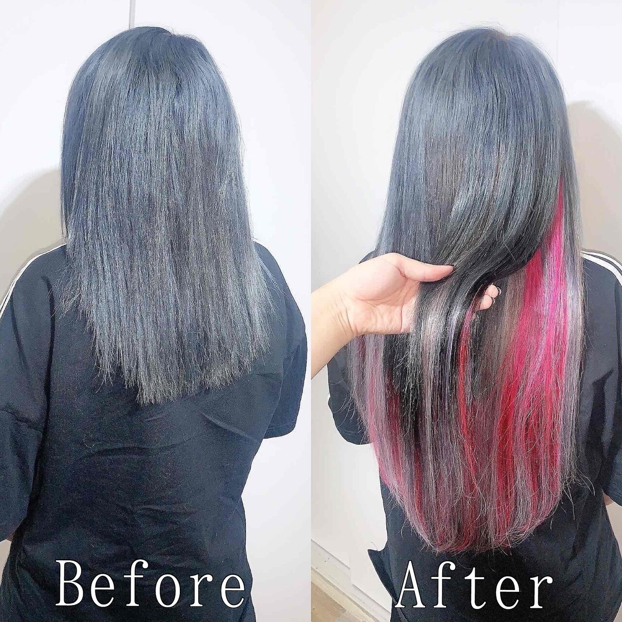 シルバーxストロベリーピンク#シールエクステ#レディレッド#町田