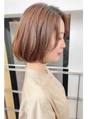小顔に見えるナチュラルボブ+美肌カラー
