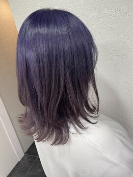 アジールヘア 所沢プロペ通り店(agir hair) アメジストパープル  10代 20代 30代 ブリーチカラー