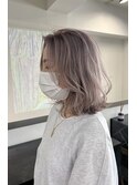 【なつみ】ホワイトパープルベージュ色落ち抜群ロブ