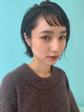 ジェノ(JENO by apish) 黒髪/グレーベージュ/レイヤーロング/前髪パーマ