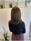 ブリーチなし!柔らかベージュ×ミディアムボブ