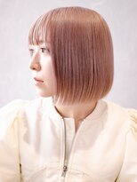 エムスラッシュ たまプラーザ(M.SLASH)&nbsp;ピンクベージュ/艶カラー/透け感/切りっぱなしボブ/たまプラーザ