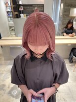 ピンクカラー　ピンク　フルバング　ケアブリーチ