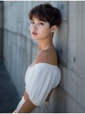 アプリコットオレンジハイライトカラーサーフカール夏くびれヘア