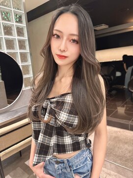 ロンドローズ 名古屋(Lond damaskRose) ブリーチ 学割 オリーブベージュ レイヤーカット リタッチ24