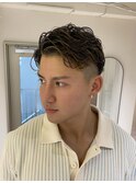 【RYOSUKE】刈り上げスタイル_ハイライトカラー_パーマスタイル