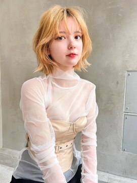 メーヴェ(Mowen) 南堀江　mowen レイヤーボブ　オレンジベージュ