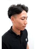 メンズカットフェザーパーマスキンフェードショート0804