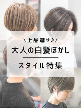ヘアーテラスエム 奈良店(hair terrace M) 【スタイル特集】大人女性の上品白髪ぼかし