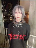 メンズウルフカット/シルバーヘア/中性ウルフ/ミディアウルフ