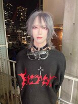 アールイーバイインク 渋谷(Re. by INK.)&nbsp;メンズウルフカット/シルバーヘア/中性ウルフ/ミディアウルフ