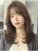 髪質改善カラー/ブラウンミルクティー/レイヤーカット
