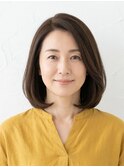 【50代艶ボブ】ワンレン＆モカブラウンで白髪カバー