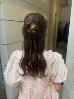 ヘアーメイクチック(HAIR MAKE CHiC) リボンカチモリヘア ハーフアップアレンジ お呼ばれヘア