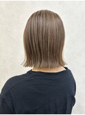 極細highlight に beige color
